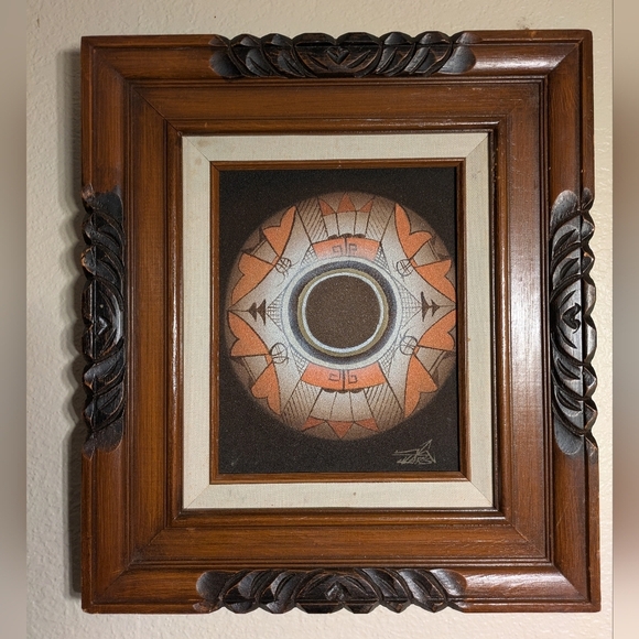 Elegant Brown and Black Wall Art Frame 17x15 Made In Mexico - Picture 1 of 11